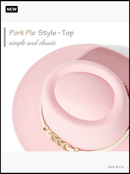 Wide Brim Fedora Hat with Buckle - Adjustable main image 4